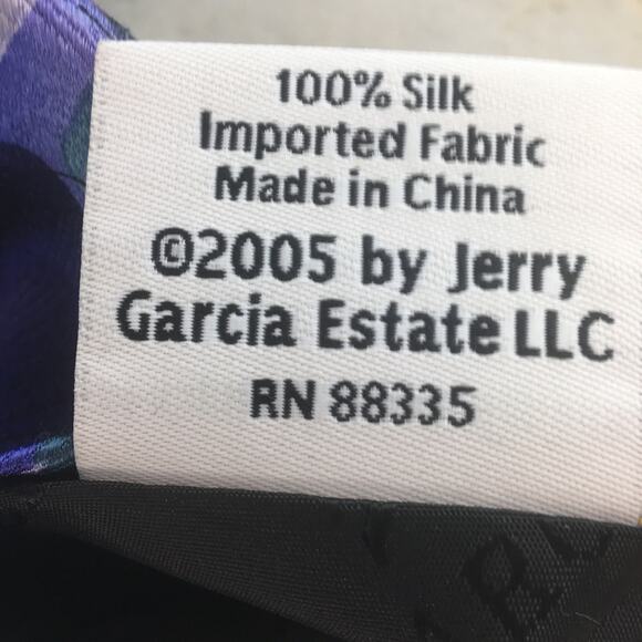 JERRY GARCIA BLUE ABSTRACT ALL SILK TIE - Picture 5 of 15